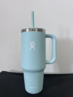 HYDRO FLASK LIGHT GREEN BLUE TUMBER WITH STRAW