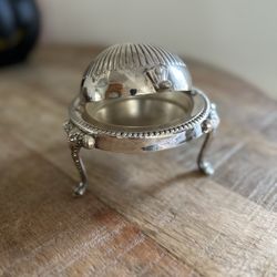 Vintage Silver Plated Roll Top Caviar & Butter Dish