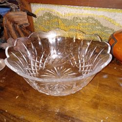 Waterford 9" Crystal Lismore Scalloped Bowl