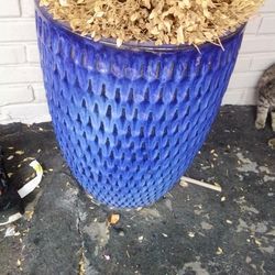 **Set Of 2**Like New Ocean Blue Honeycomb Planter