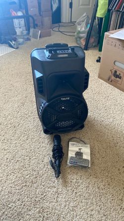 Mega bass led speaker with microphone and connections