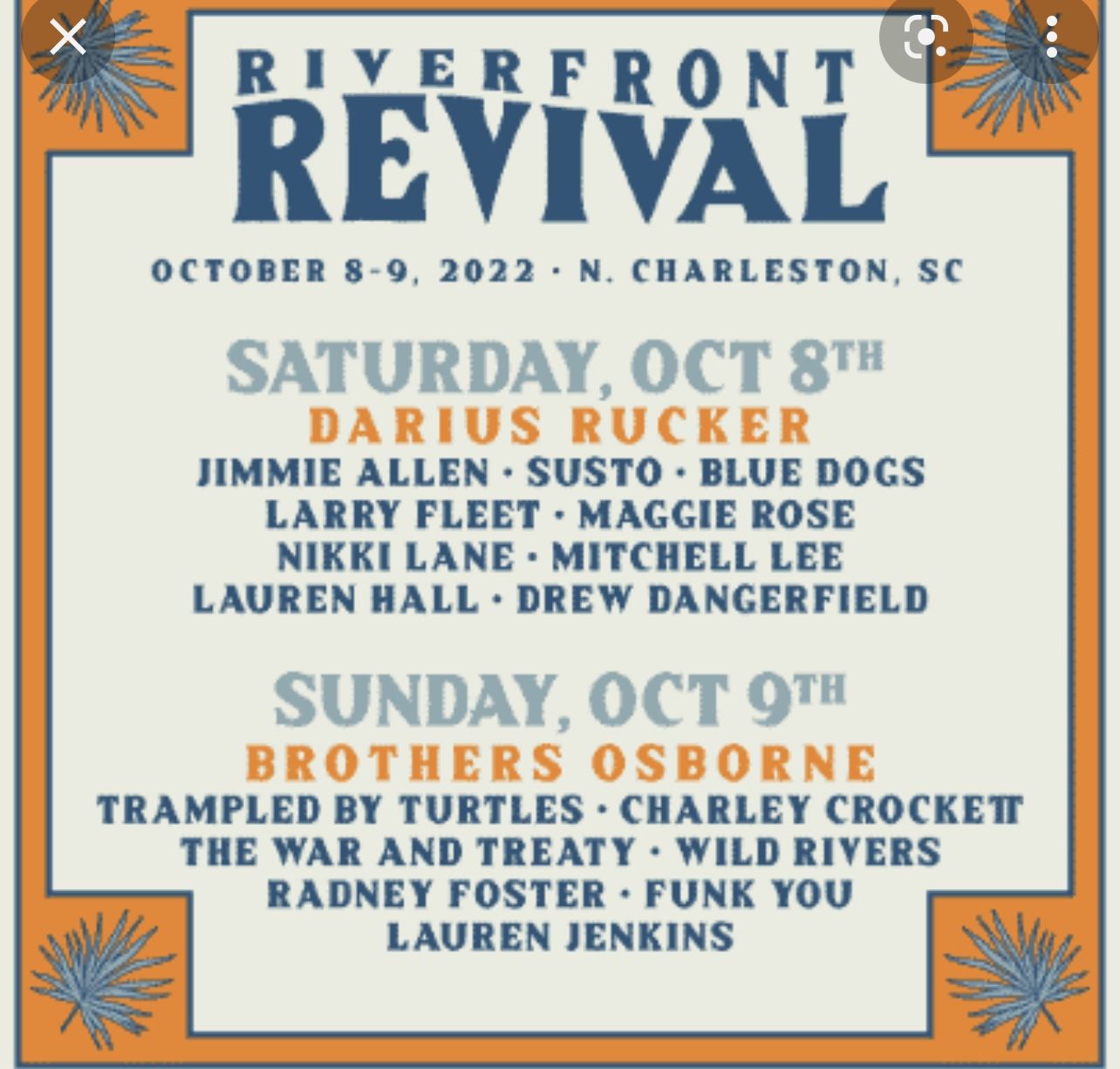 Riverfront Revival Ft Darius Rucker $100 Off! 