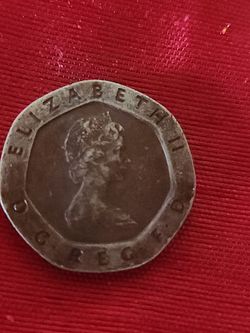 Rare 1982 England Queen Elizabeth II 20 Pence Circulated Coin Rotated Die ERROR