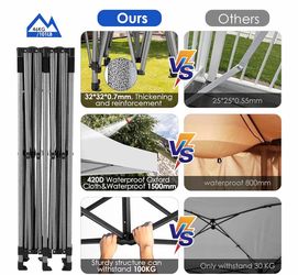 10x20 Pop Up Canopy with 6 Sidewalls and Windows, Ez Up Outdoor Instant Canopy Tent for Parties, Adjustable Waterproof Canopy