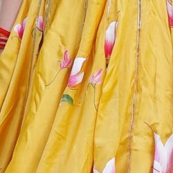 Satin Handpainted Lehenga Set