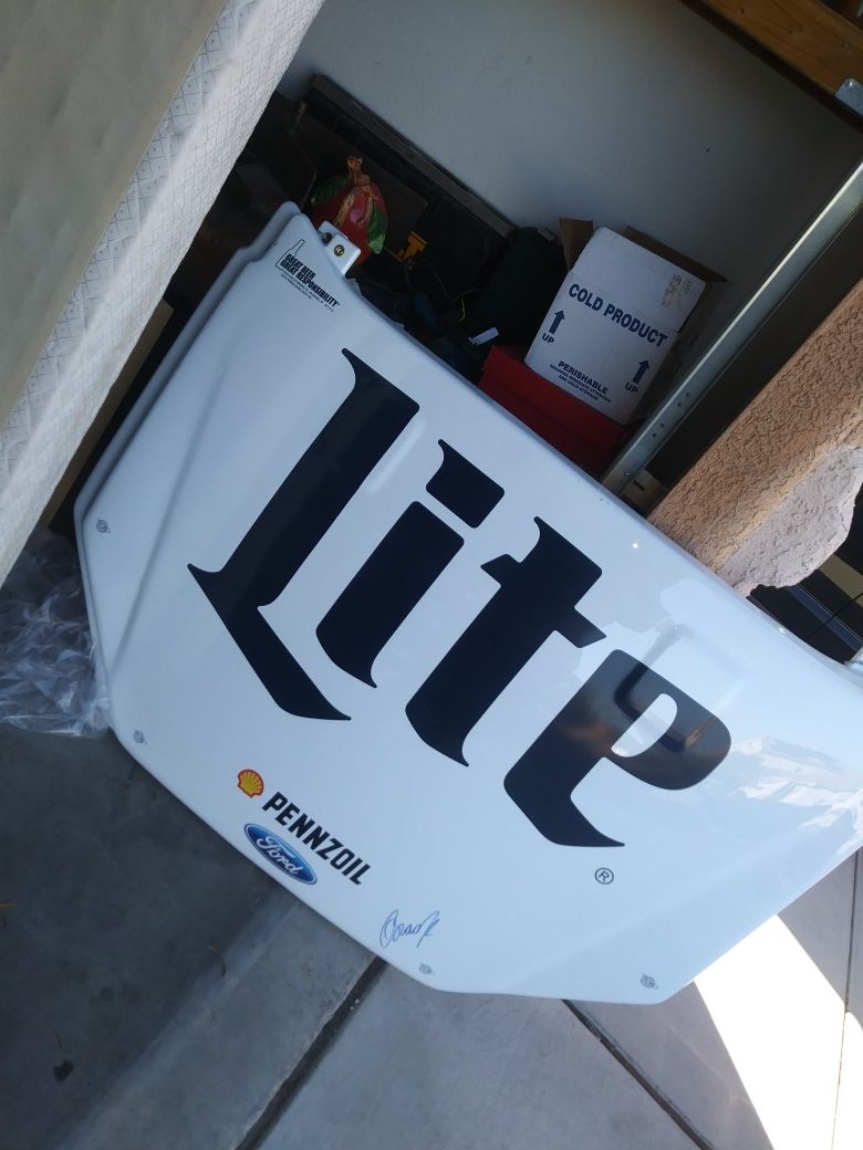 Miller Lite Nascar hood wall display