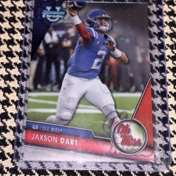 Bowman Chrome Jaxson Dart Giants Pre Rookie Football Card Ole Miss 