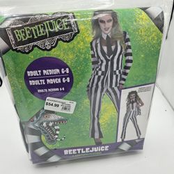 Adult Women’s Medium 6-8 Beetlejuice Halloween Cosplay Costume NEW