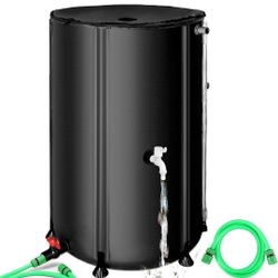 100 Gallon Collapsible Rain Barrel, SKM Portable Rain Water Collection Barrel for Garden/Outside/Lawn, PVC Rainwater Collection System Water Tank Stor