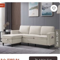 Mixoy 78inch Modern 3-Seat L Shaped Sleeper Upholstered Sofa