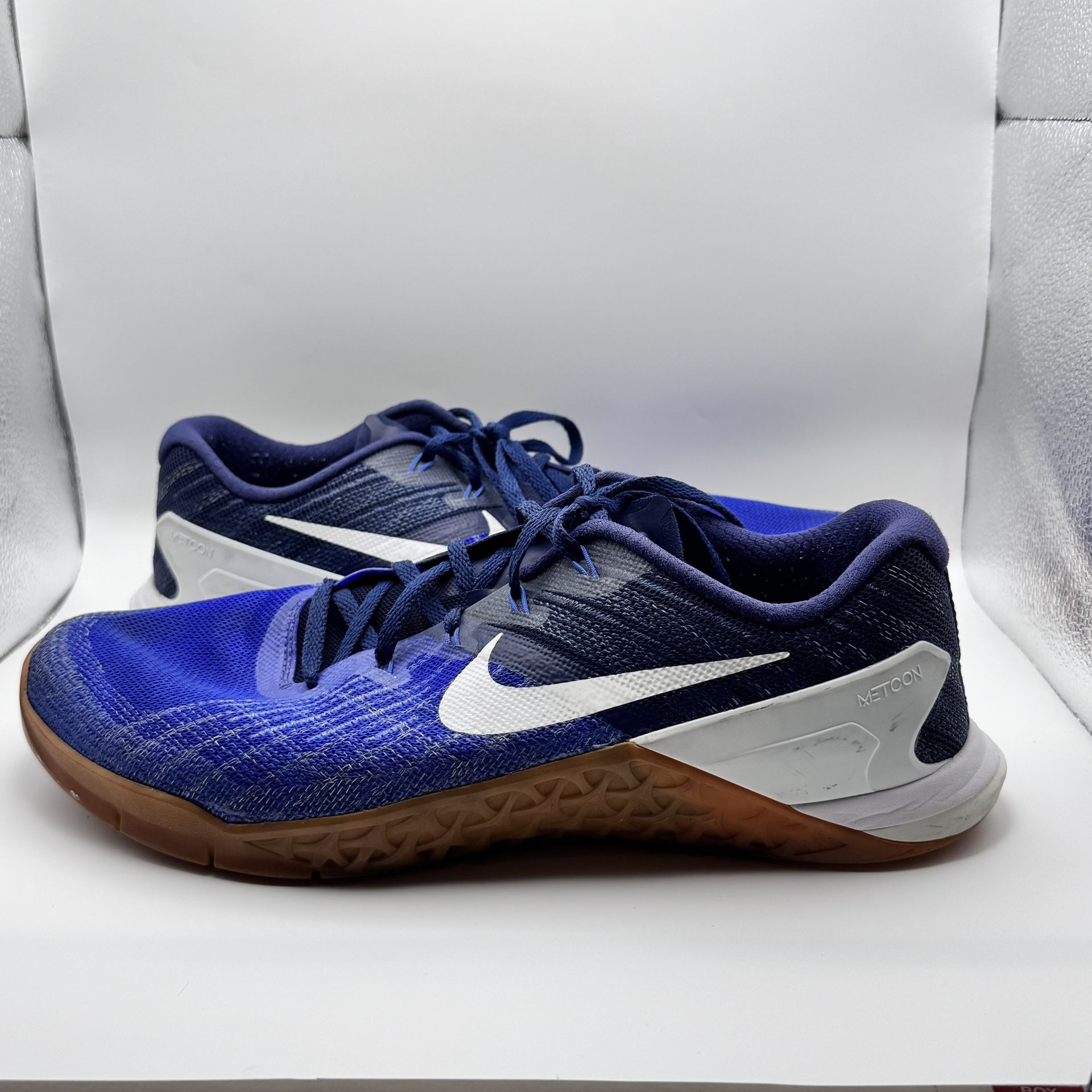 Men's 10.5M Nike Metcon 3 852928-400 Paramount Blue Gum Weight Lifting Gym Shoes