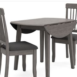 Shullden Gray Dining Table and 2 Chairs