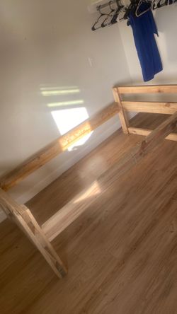 Wooden Twin bed with mattress