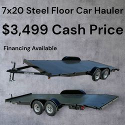 New 7x20 Steel Floor Car Hauler Trailer