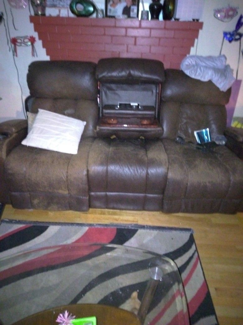Electric Reclining Couch Leather