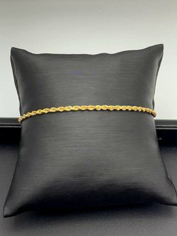 14k yellow gold 7” Rope bracelet 2.1mm 2.6 grams