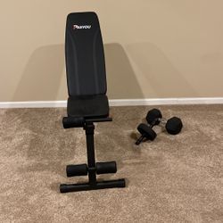 Pasyou Adjustable Weight Bench With Roller And 40 Pound Weight 
