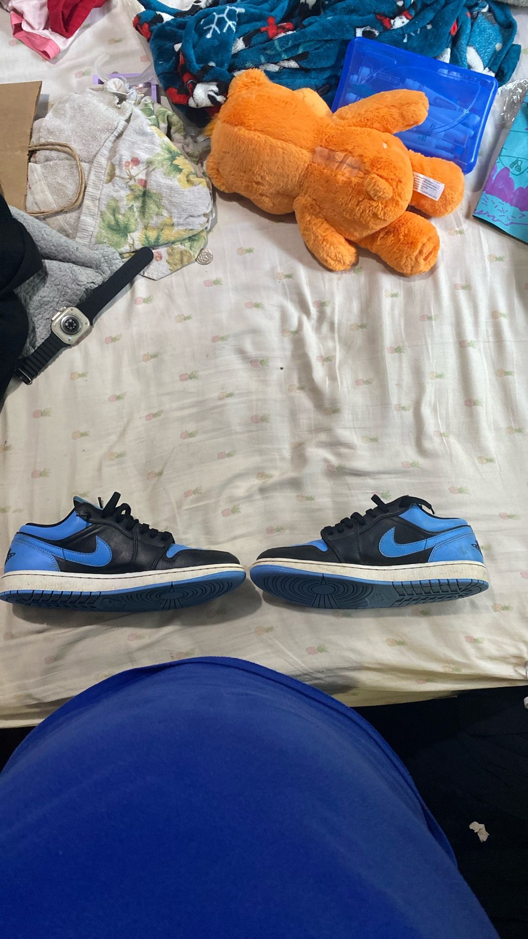 Jorden,Air Jorden 1 Low, University Blue,size 9.5