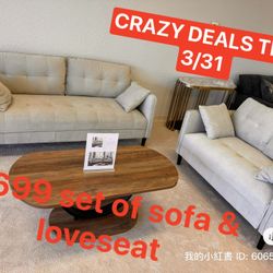 Contemporary Sofa Loveseat Crazy Deals In Riverside