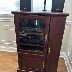 Stereo Cabinet w/Receiver & Turntable 