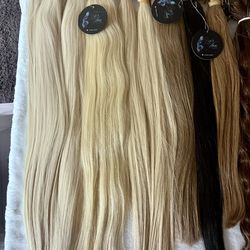 Ponytail and tape ins blonde hair  extensions