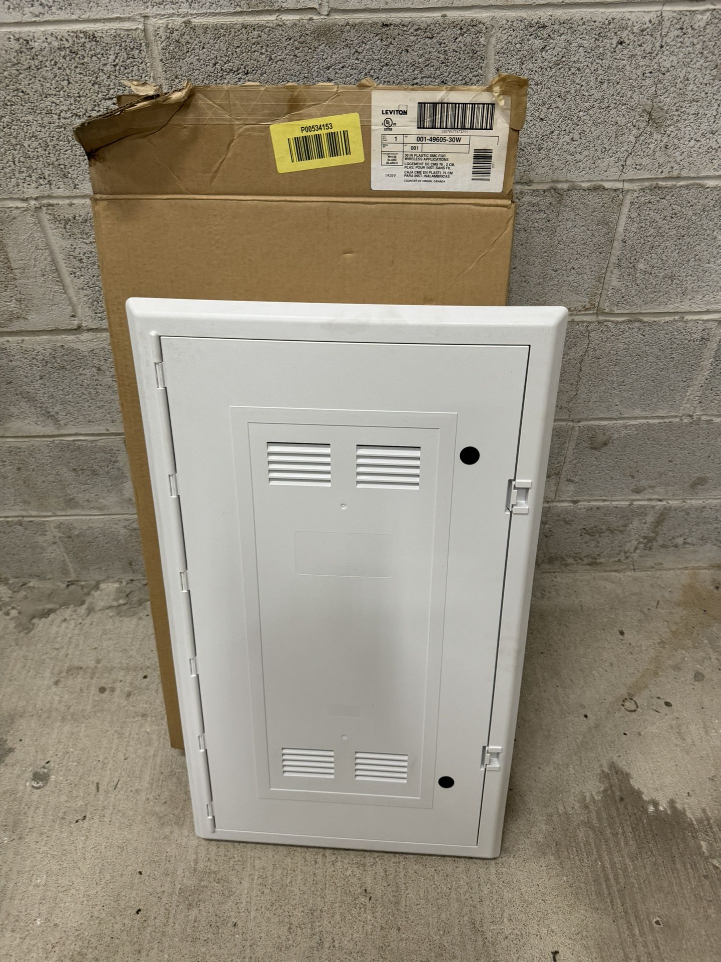 New Leviton 49605-30W RF Transparent Structured Media Enclosure dimensions 29.50 H x 13.75 W 6$ cash