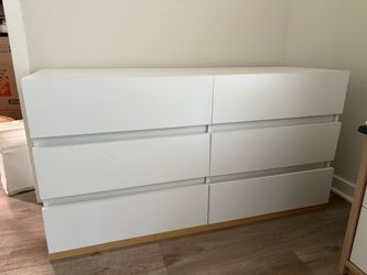White 6-Drawer Double Dresser