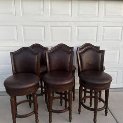 Six Swivel Bar Stools Counter Height 