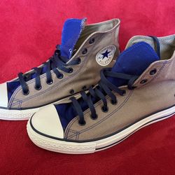 Converse Chuck Taylor All Star High Tops Beige Blue MENS 9 WOMENS 11 ‼️ NEW - NO BOX ‼️ Bottom Sole A Bit Dirty ‼️ RARE - VINTAGE - THe ONLY 1 ‼️