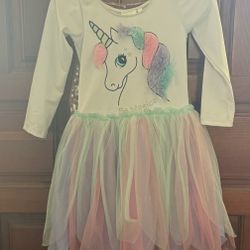 Girls Unicorn dress/costume Size 6-8