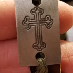 Unisex Crucifix Leather Bracelet 