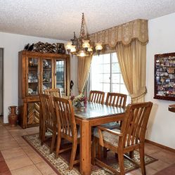 Dining Table, China Cabinet, And Bar For Sale