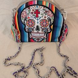 Cowgirl Trendy Rainbow Skull Purse/ Bag 