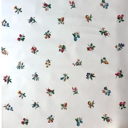 Vintage Wallpaper Remnant by Brunschwig & Fils Handprint "FRUITIER" Floral Botanical