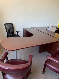 Executive desk mahogany 72”x78” new!