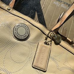 Coach Ivory Yellow Purse