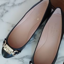 Kate Spade Payton Women's Black Leather Shoes Ballet Flats Size 7.5 M