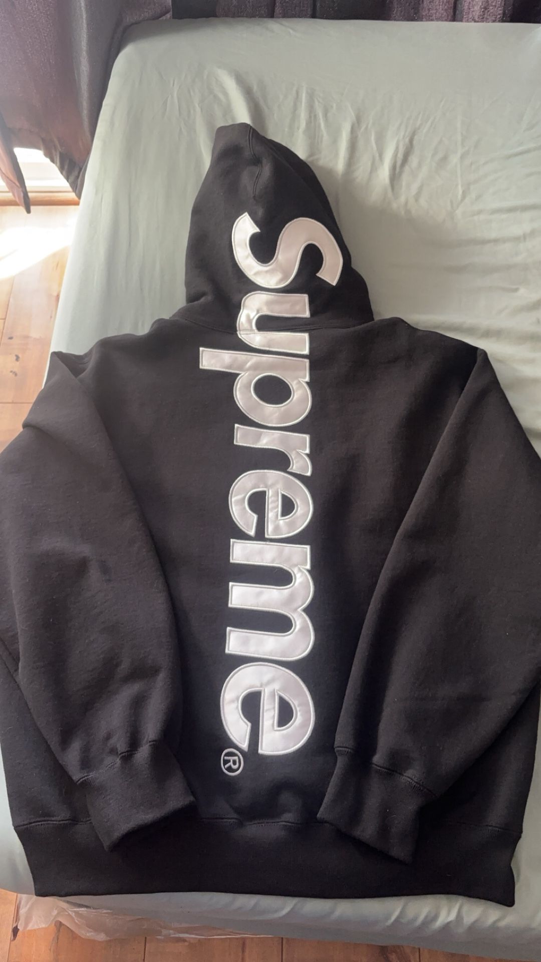 Supreme Satin Appliqué Hooded Sweatshirt (FW25)