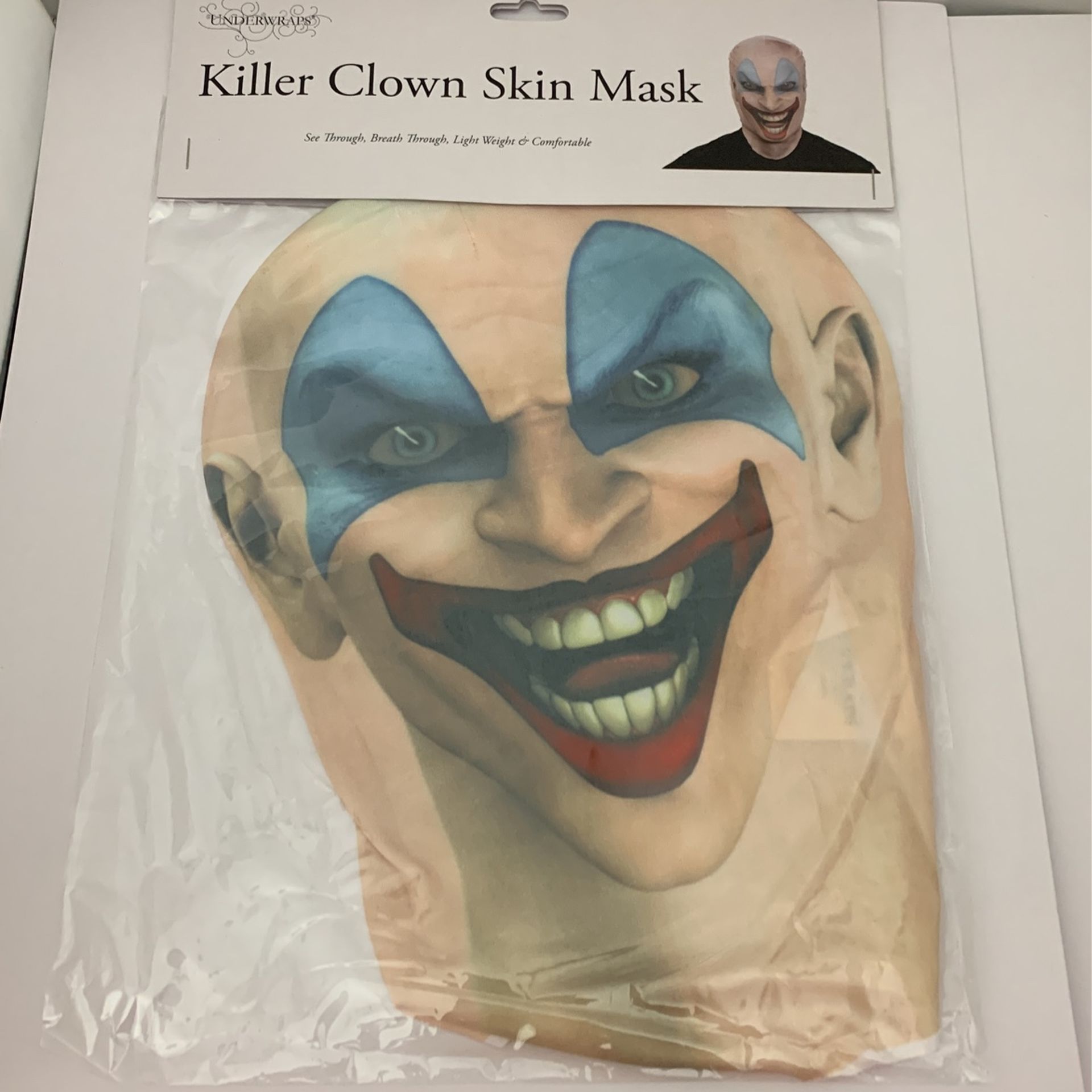 Adult Halloween Scary Clown Skin Mask 