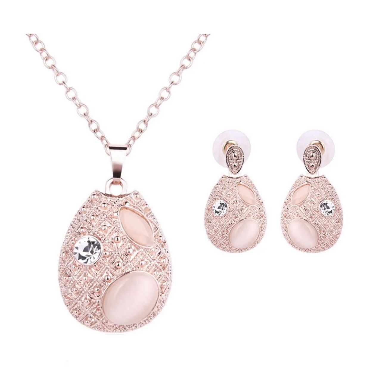 Oval Opa Rhinestone Jewelry Set