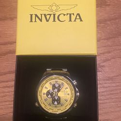 Brand New! Invicta Aviator Men’s Watch 50mm Yellow Dial With Box!