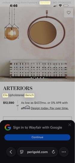 Arteriors Elis Upholstered gray suede Bench
