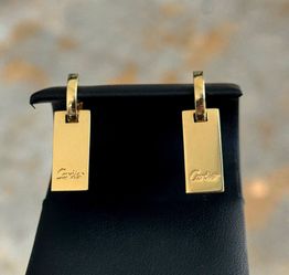 Jewelry LIKE NEW 14k solid yellow gold Cartier style hoop earrings