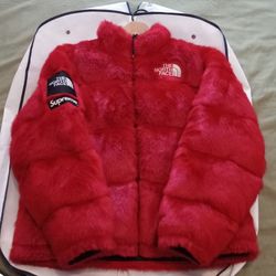 Supreme Red Fur Jacket Size Small