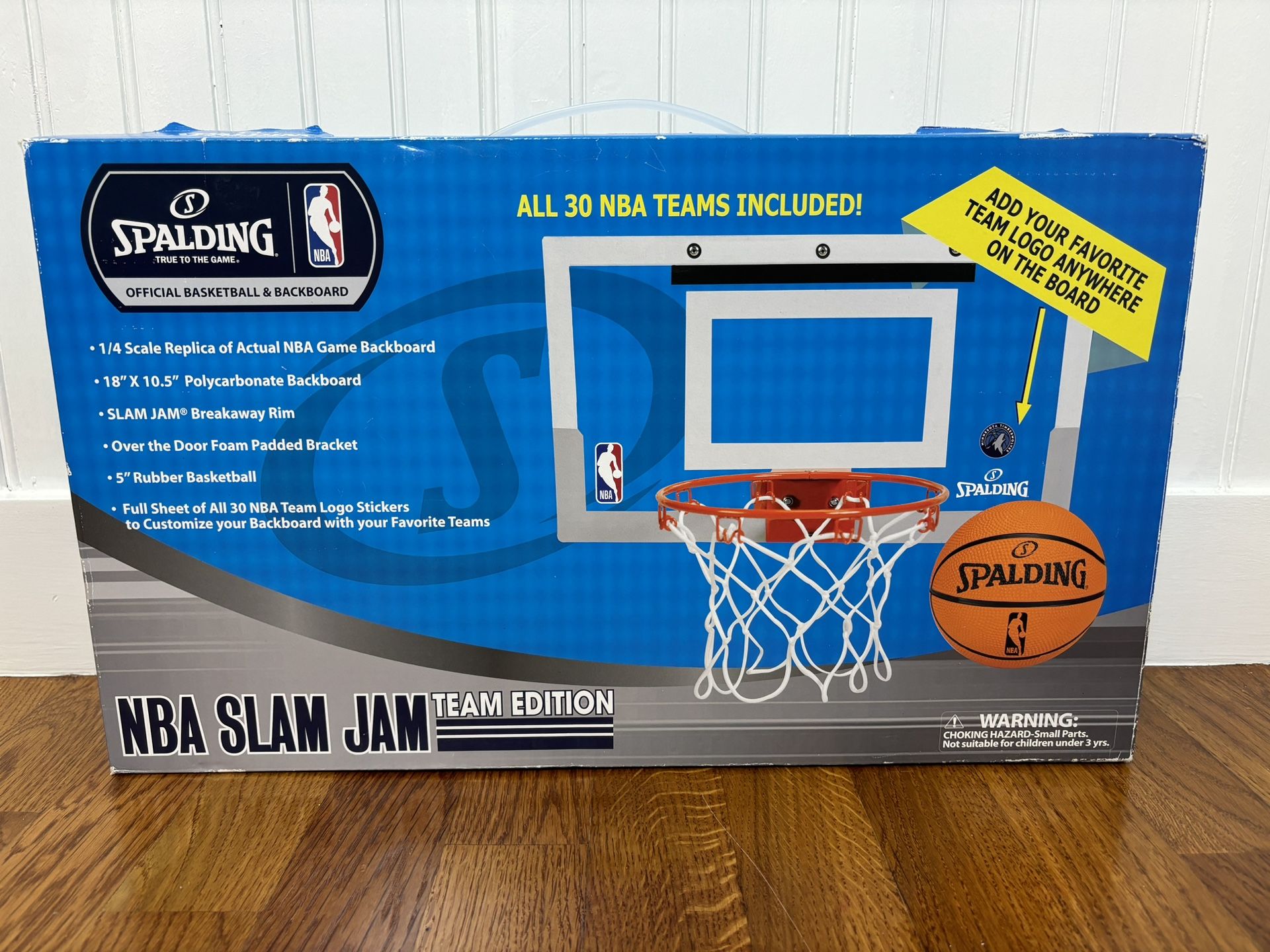 Spalding NBA Slam Jam Team Edition Door Basketball Hoop 30 Decals Over Door Rad
