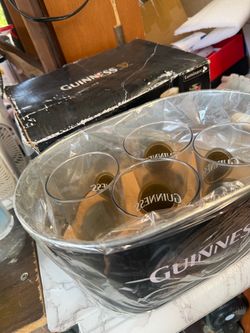 Guinness Pint Glasses Set with Ice Bucket