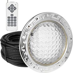 1014-Lanmun 10 Inch AC12V Pool Lights, LED RGBW Pool Lights for Inground Pool with 100 Foot Cord for Wet Niche, Inground Full Instructions and Remote 