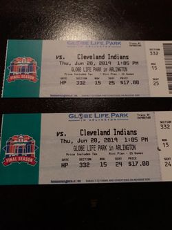 Ranger tickets June 20, 2019.