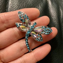 Blue Dragonfly Brooch 2”x2”