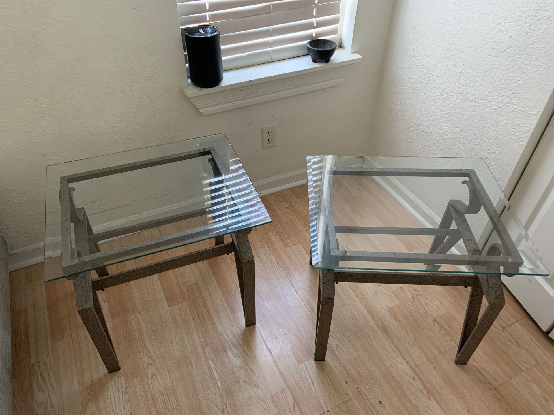 Glass end tables